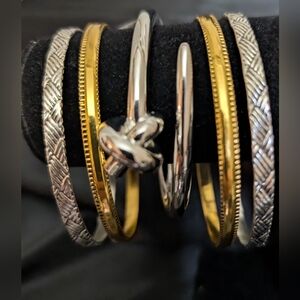 #29. TRENDING! NIB Elegant Silver Knot Bracelet & Gold & Silver Bangles